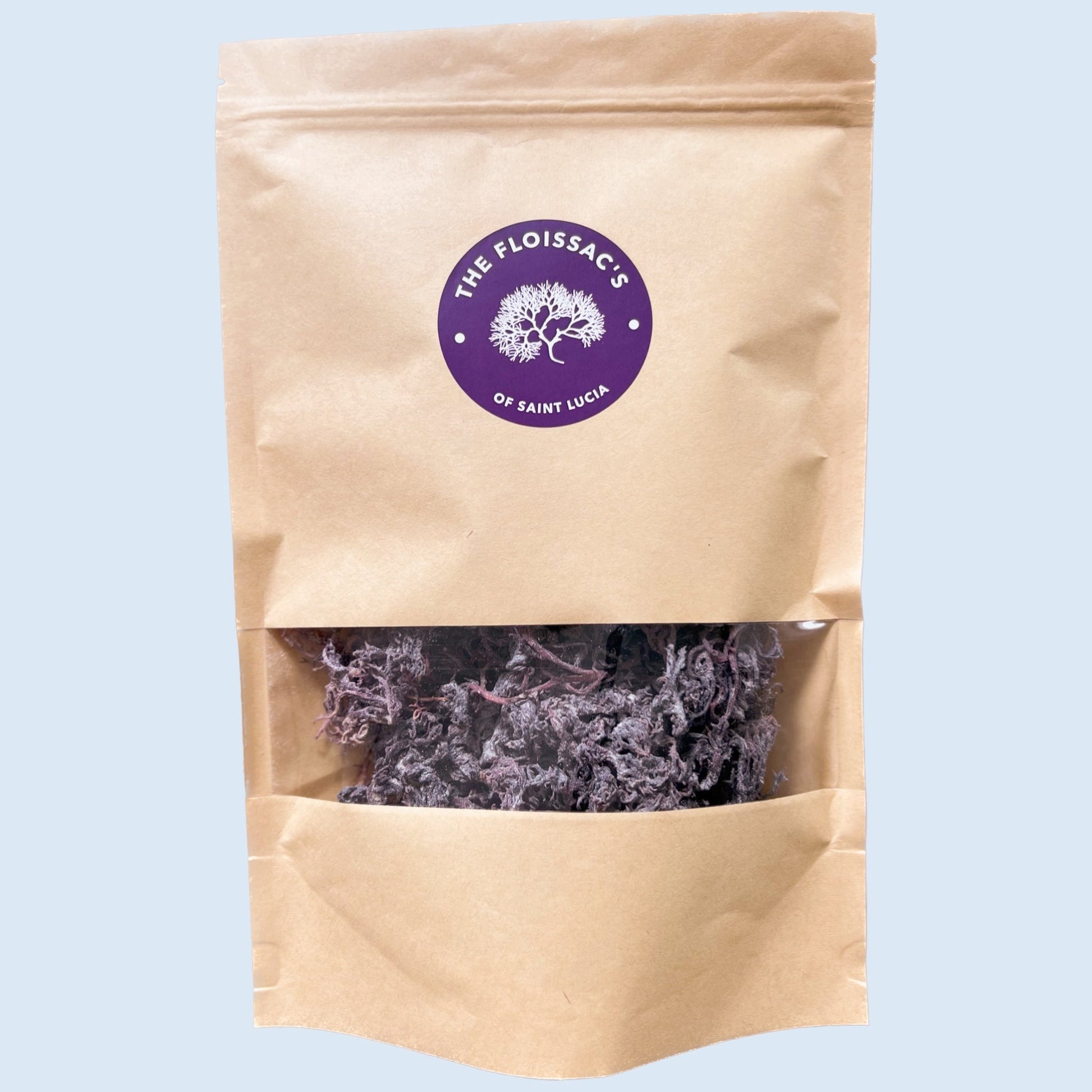 Organic wholesale purple sea moss, available in large quantities for commercial use.